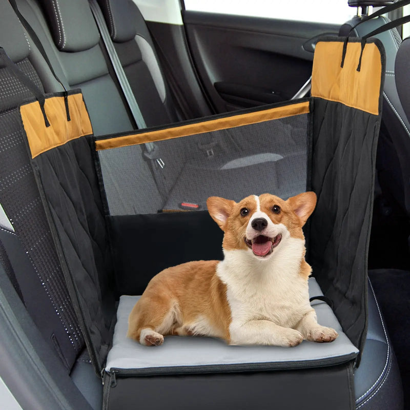 Dog Car Seat Cover with Mesh Window for Small and Medium Dogs-Black by DirectDeals