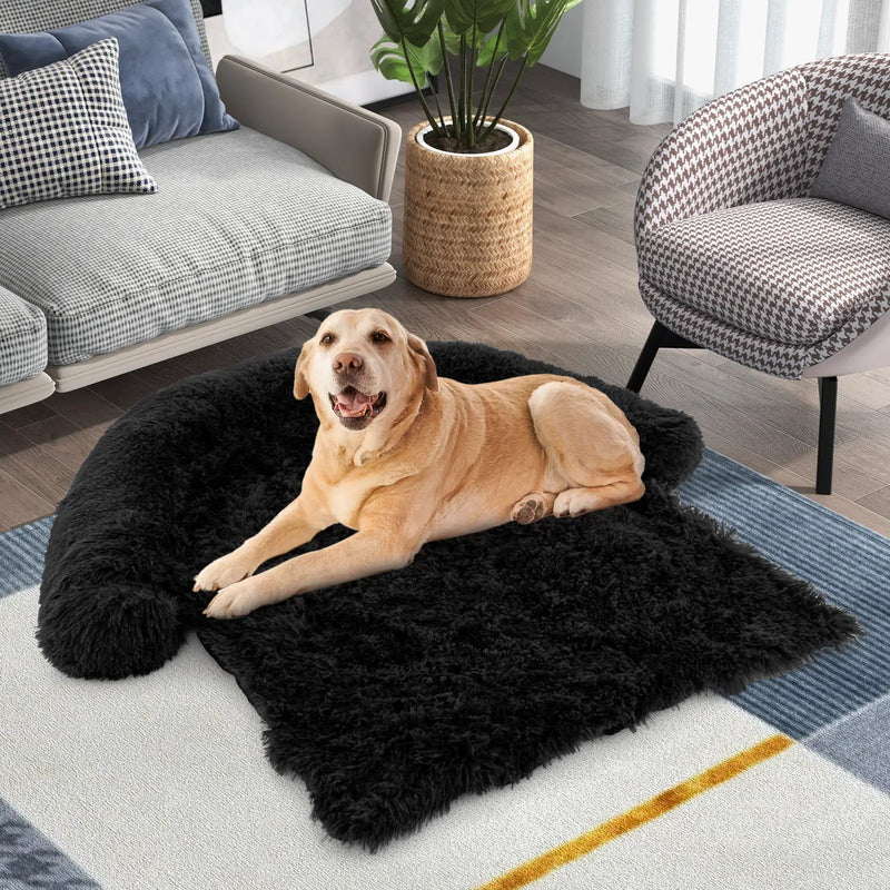 Plush Calming Dog Couch Bed with Anti-Slip Bottom by DirectDeals