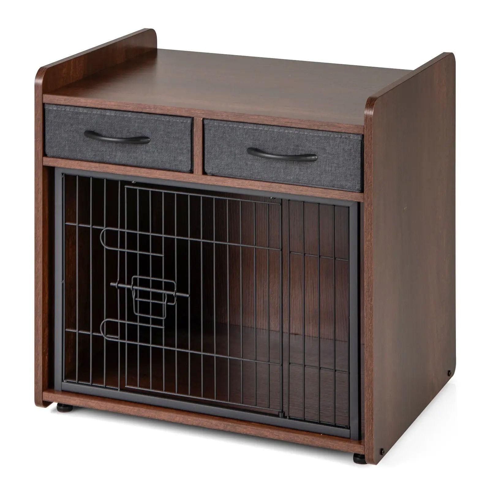 Dog Crate Furniture Indoor Dog Cage with 2 Fabric Drawers End Table by DirectDeals