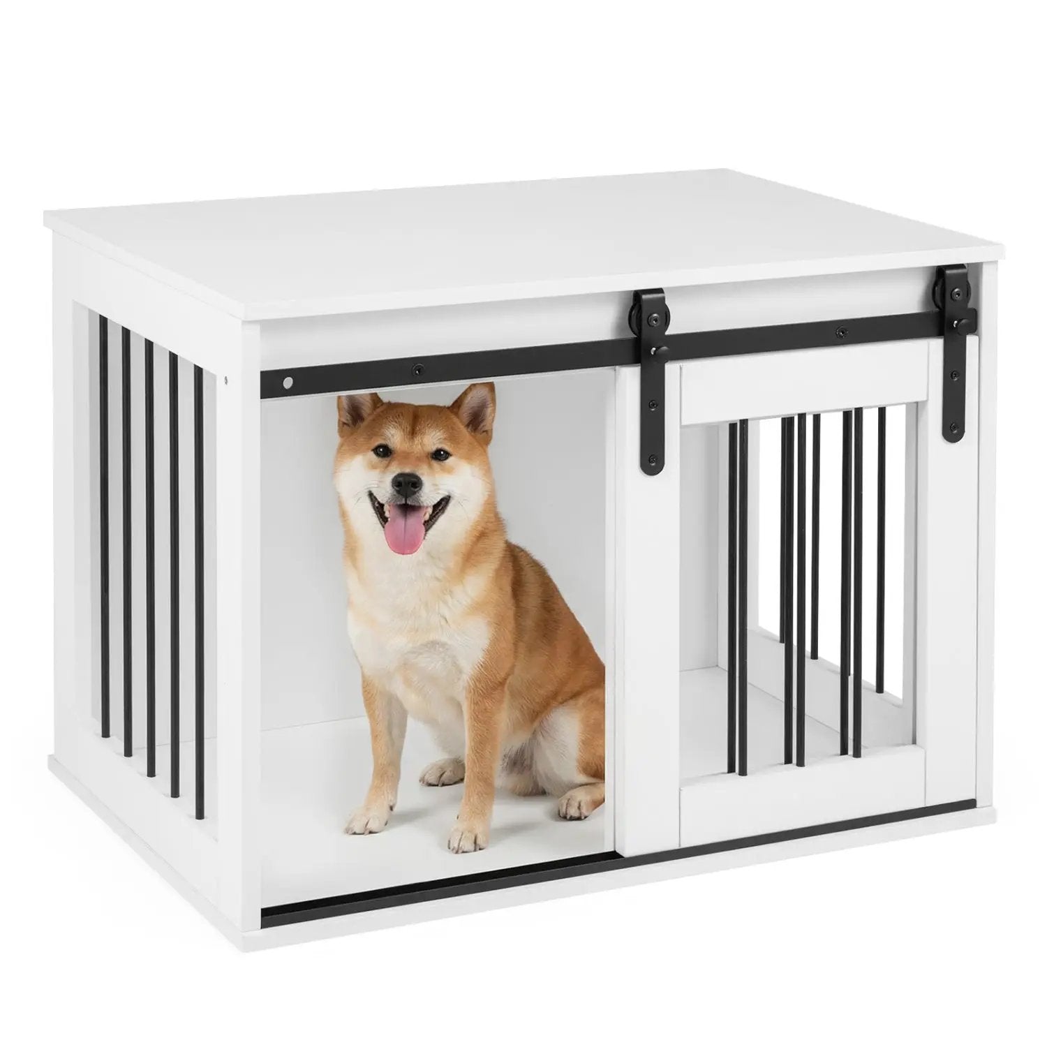 Dog Crate Furniture Heavy Duty Dog Kennel with Sliding Barn Door by DirectDeals
