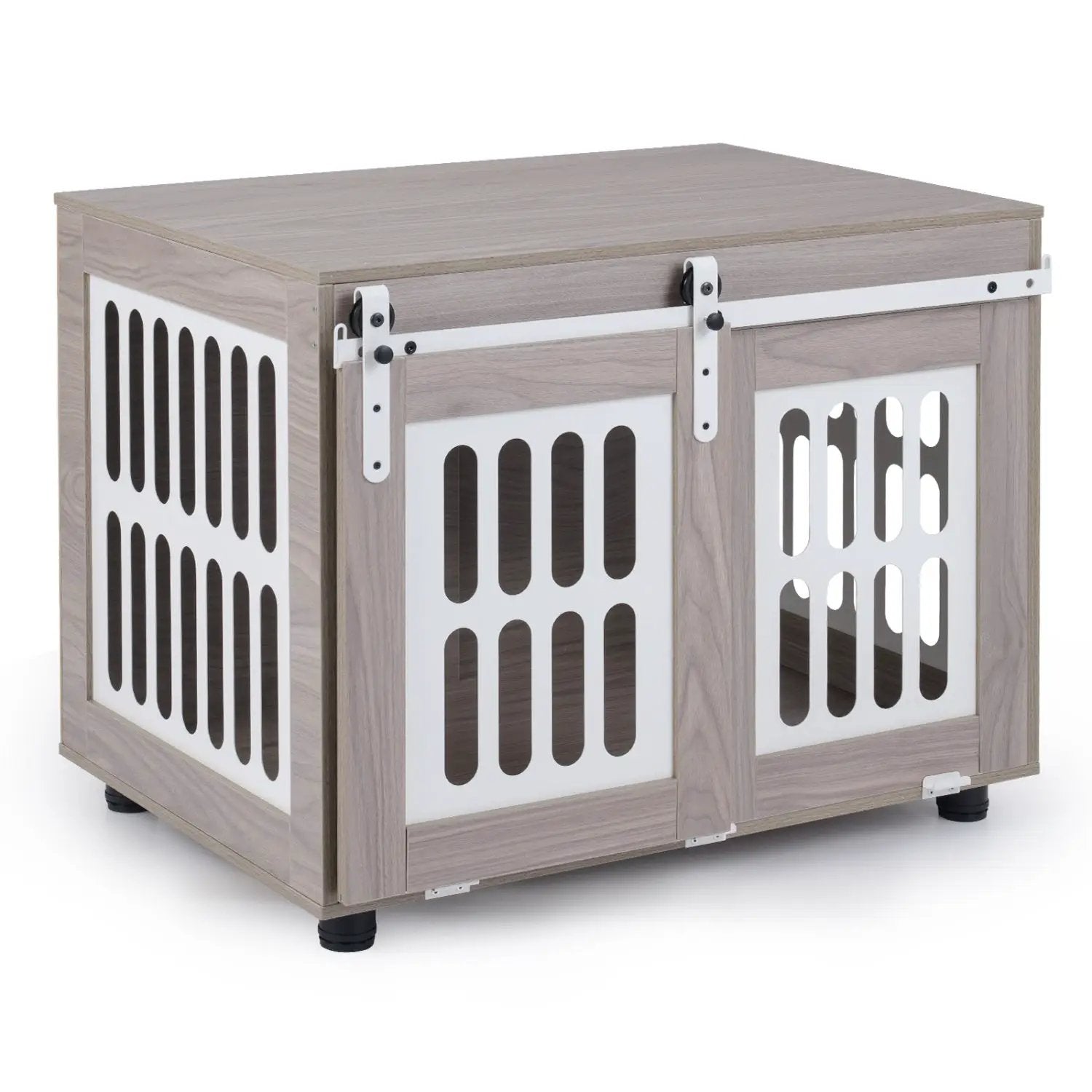 Dog Crate Furniture with Sliding Barn Door for Small Medium Dogs by DirectDeals