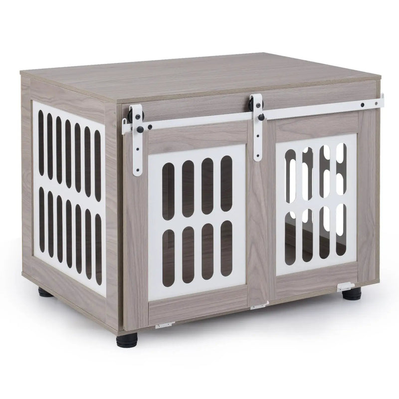 Dog Crate Furniture with Sliding Barn Door for Small Medium Dogs by DirectDeals