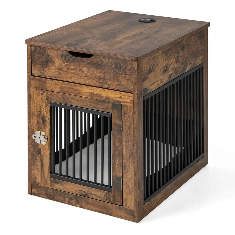 2-In-1 Dog House with Drawer and Wired Wireless Charging by DirectDeals