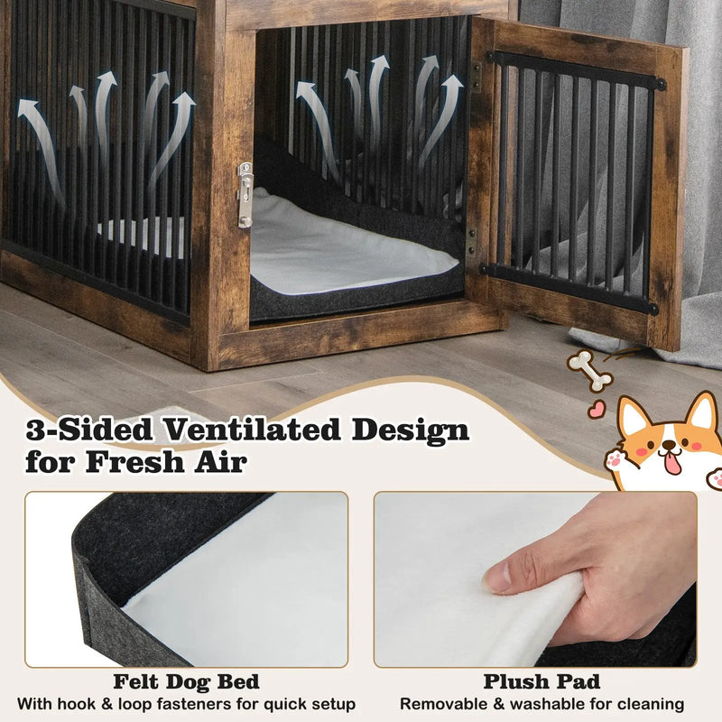 2-In-1 Dog House with Drawer and Wired Wireless Charging by DirectDeals