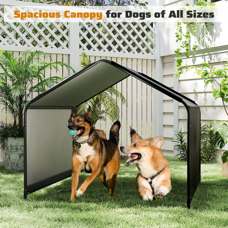 Dog Shade Shelter with Waterproof Roof for Large Medium Small Breeds-Black by DirectDeals