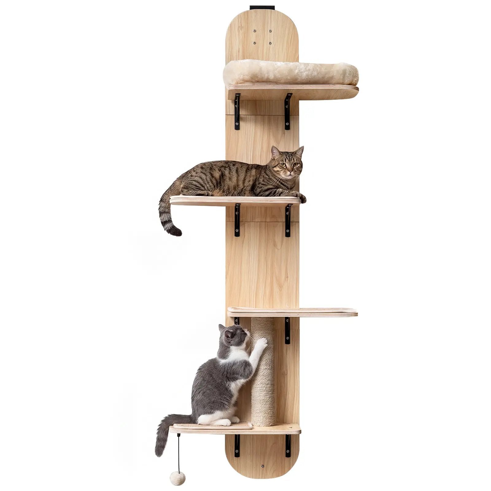 Door Hanging Cat Climber 4-level Height Adjustable with Plush Bed by DirectDeals