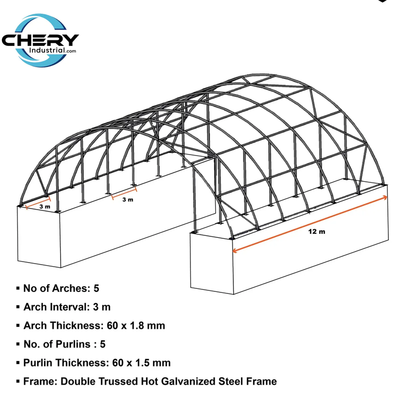 60'x40'x20' Double Truss Container Canopy Shelter by Chery Industrial