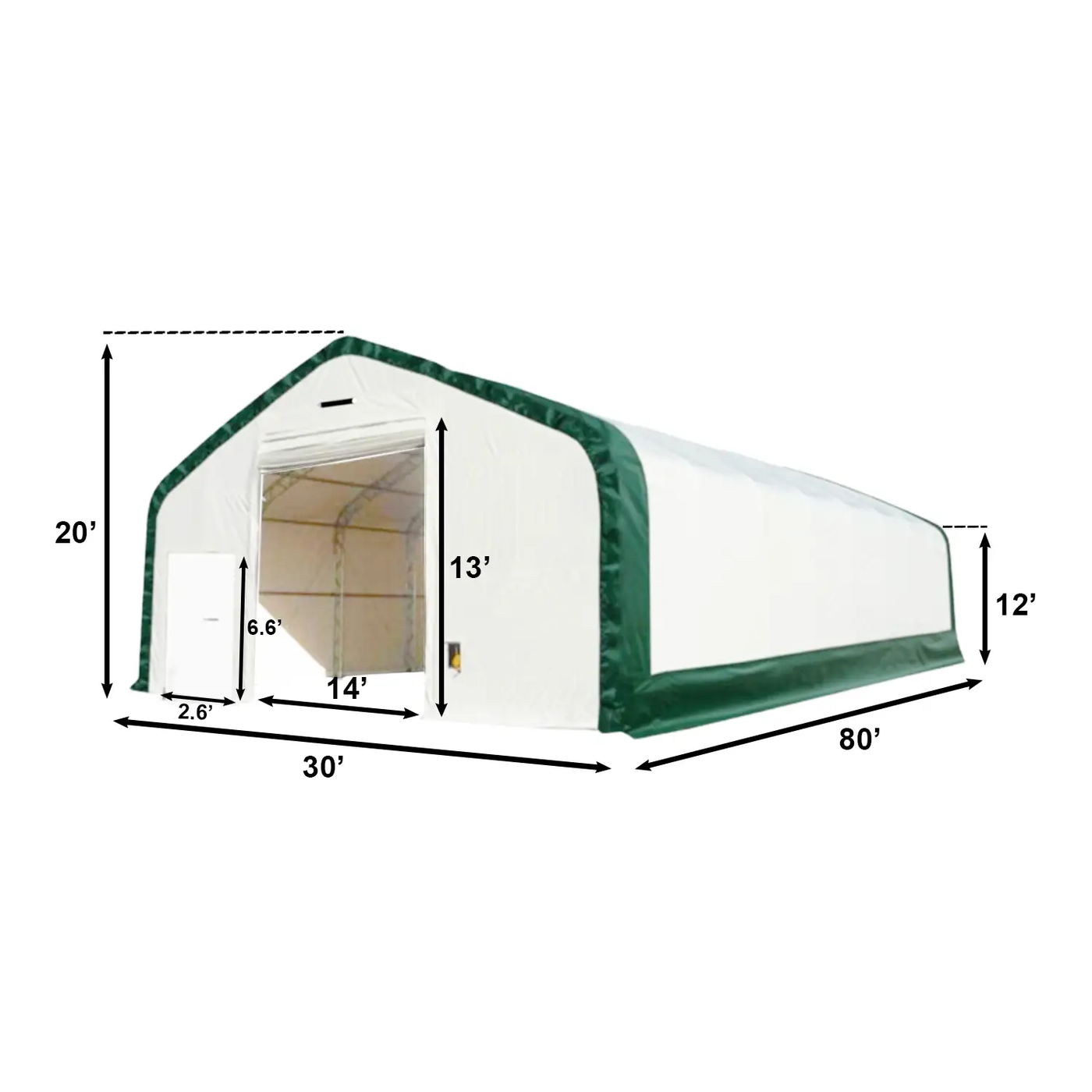 W30'xL80'xH20' Double Truss Storage Shelter by Chery Industrial
