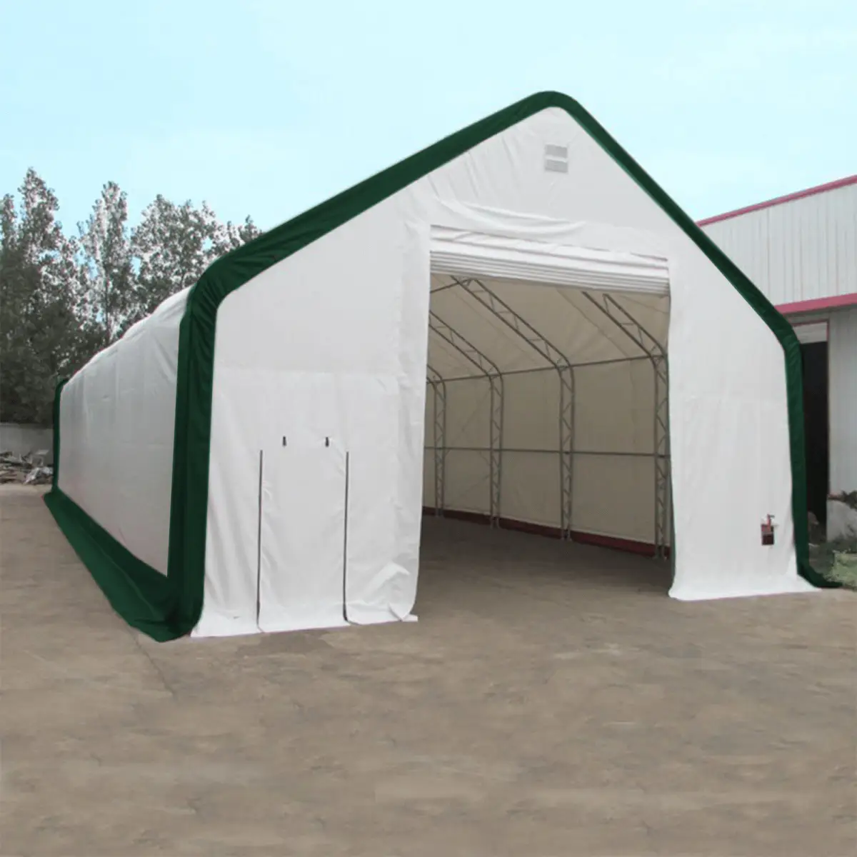 W40'xL80'xH21' Double Truss Storage Shelter, 8' Truss Spacing by Chery Industrial