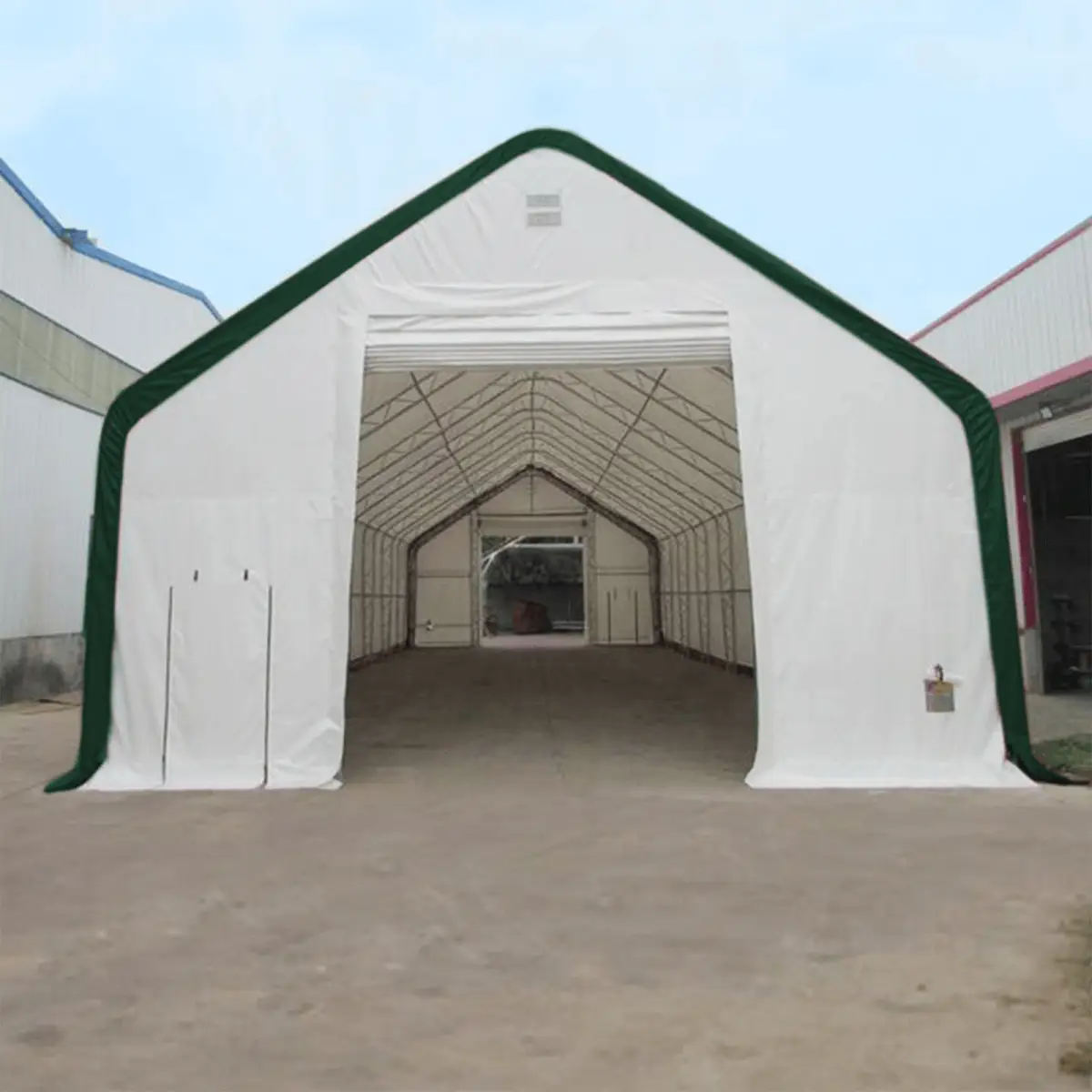 W40'xL80'xH21' Double Truss Storage Shelter, 8' Truss Spacing by Chery Industrial