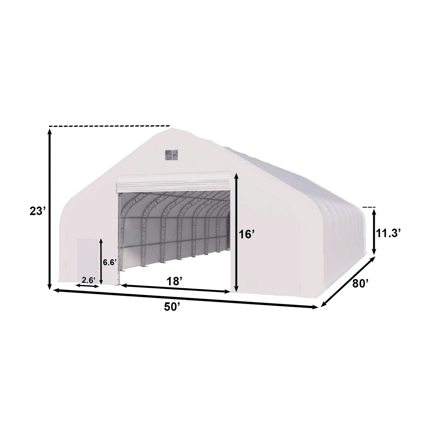 W50'xL80'xH23' Double Truss Storage Shelter by Chery Industrial