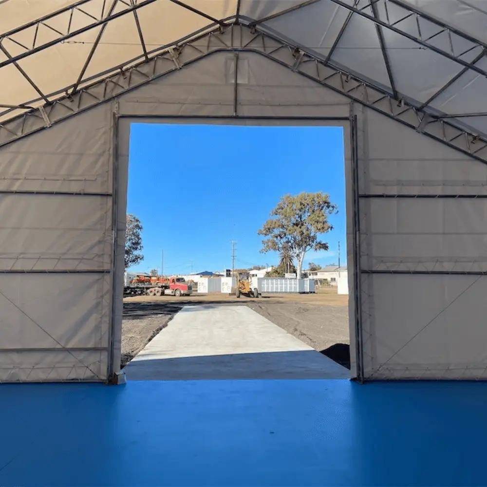 W50'xL80'xH23' Double Truss Storage Shelter by Chery Industrial