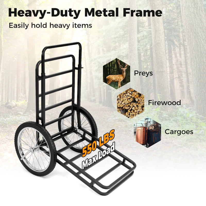 Double-Layer Deer Cart with 20 Inch Rubber Wheels by DirectDeals