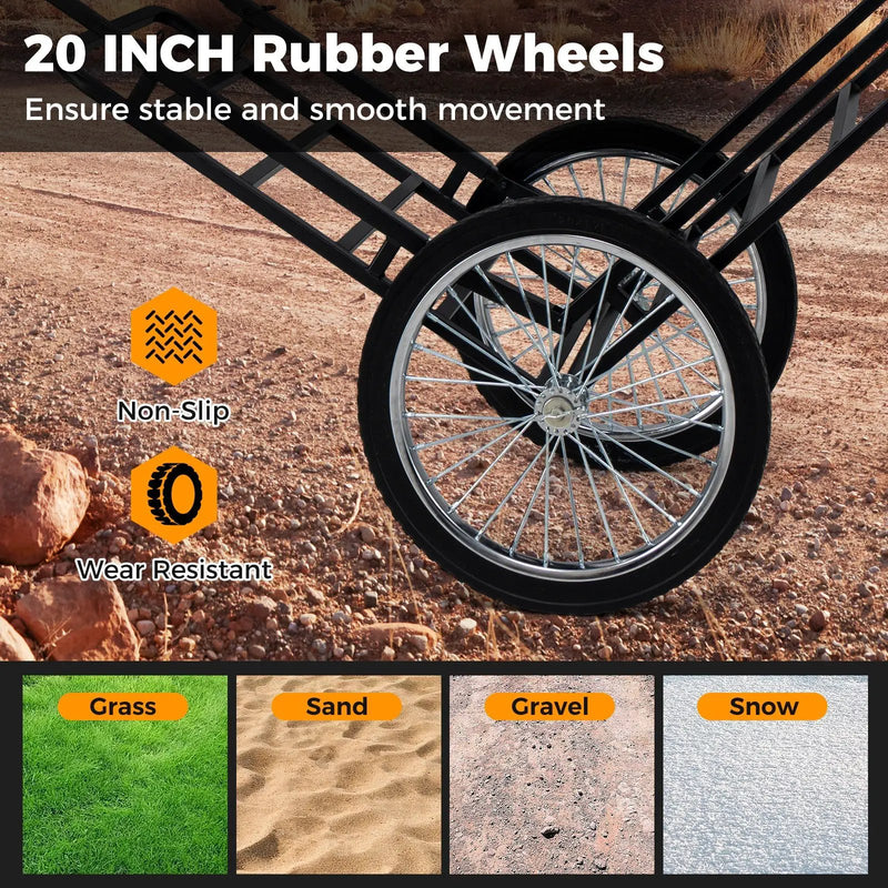 Double-Layer Deer Cart with 20 Inch Rubber Wheels by DirectDeals