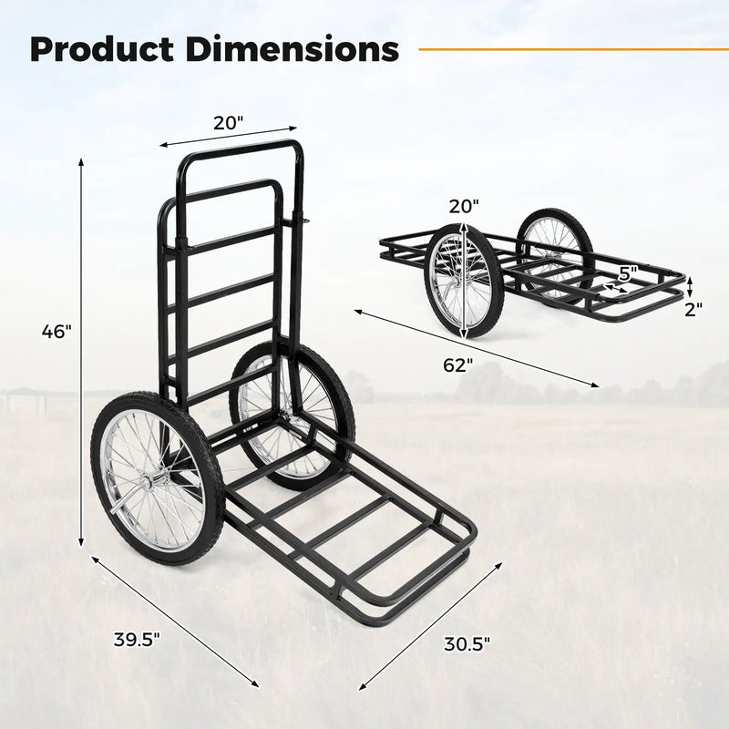 Double-Layer Deer Cart with 20 Inch Rubber Wheels by DirectDeals