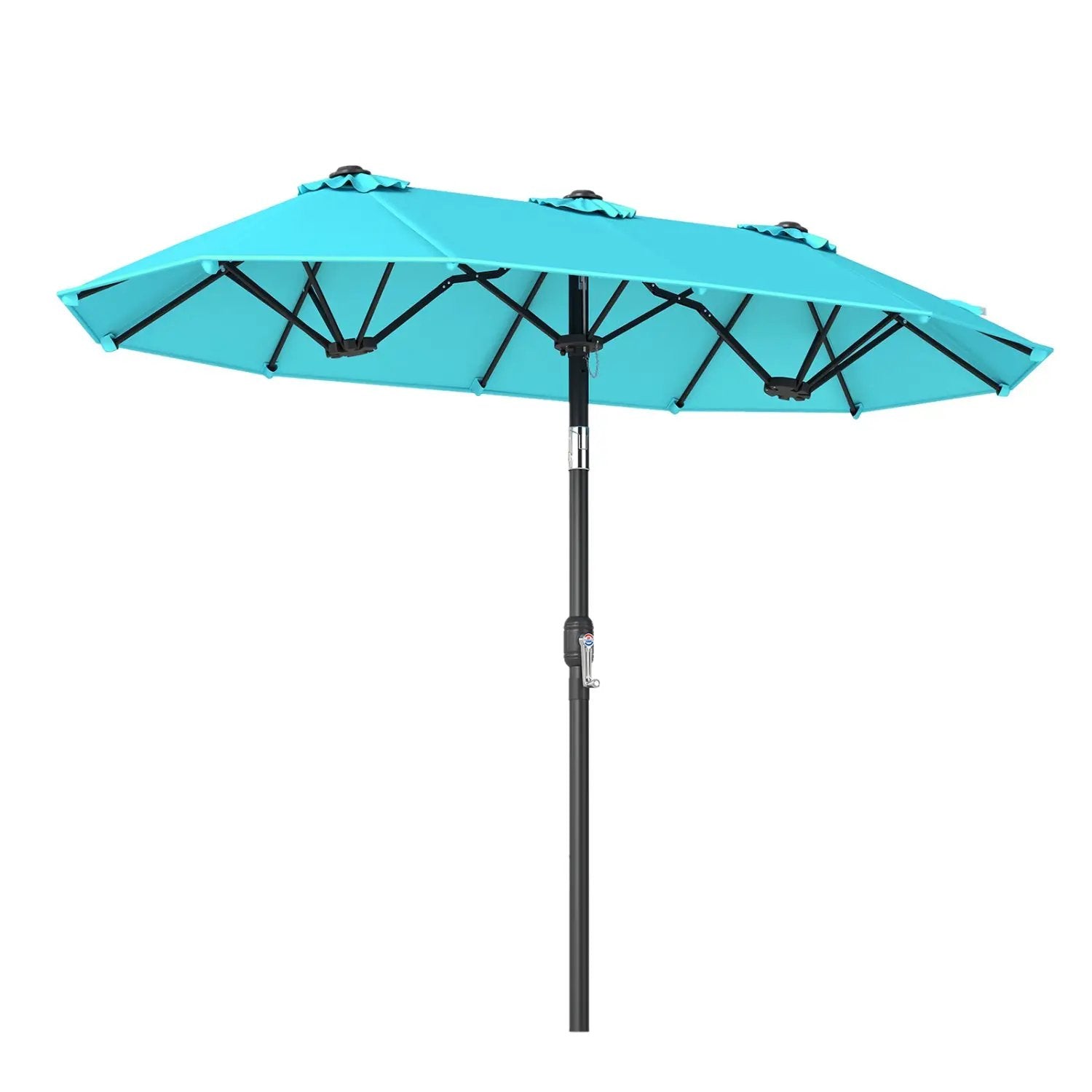 Double-Sided Patio Umbrella with Push Button Tilt Crank Handle by DirectDeals
