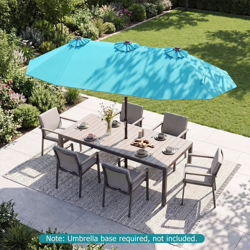 Double-Sided Patio Umbrella with Push Button Tilt Crank Handle by DirectDeals