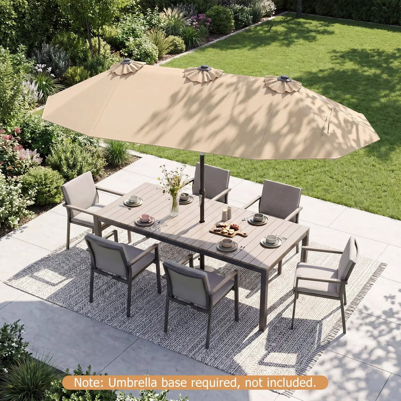Double-Sided Patio Umbrella with Push Button Tilt Crank Handle by DirectDeals