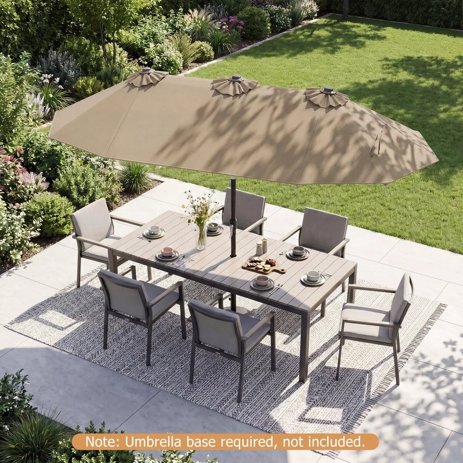 Double-Sided Patio Umbrella with Push Button Tilt Crank Handle by DirectDeals