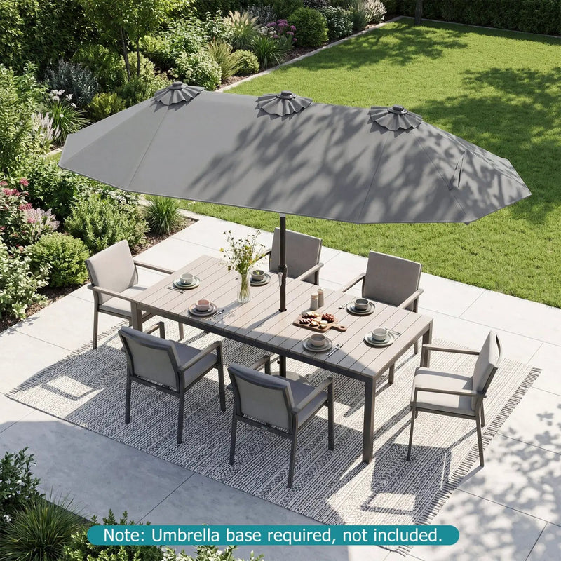 Double-Sided Patio Umbrella with Push Button Tilt Crank Handle by DirectDeals