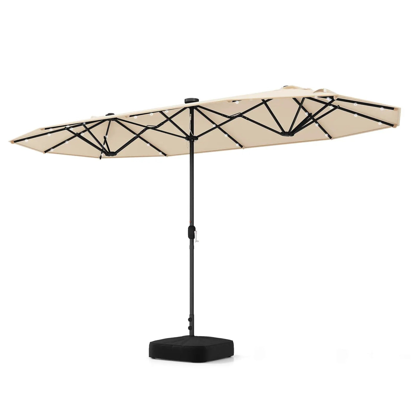 13FT Double-sided Patio Umbrella with Solar Lights for Garden Pool Backyard by DirectDeals