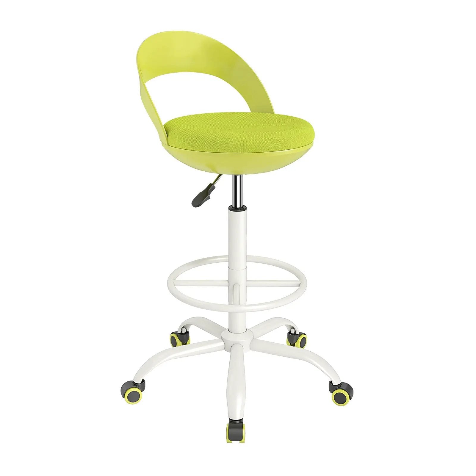 Drafting Stool Rolling Tall Desk Chair with Wheels-Green by DirectDeals