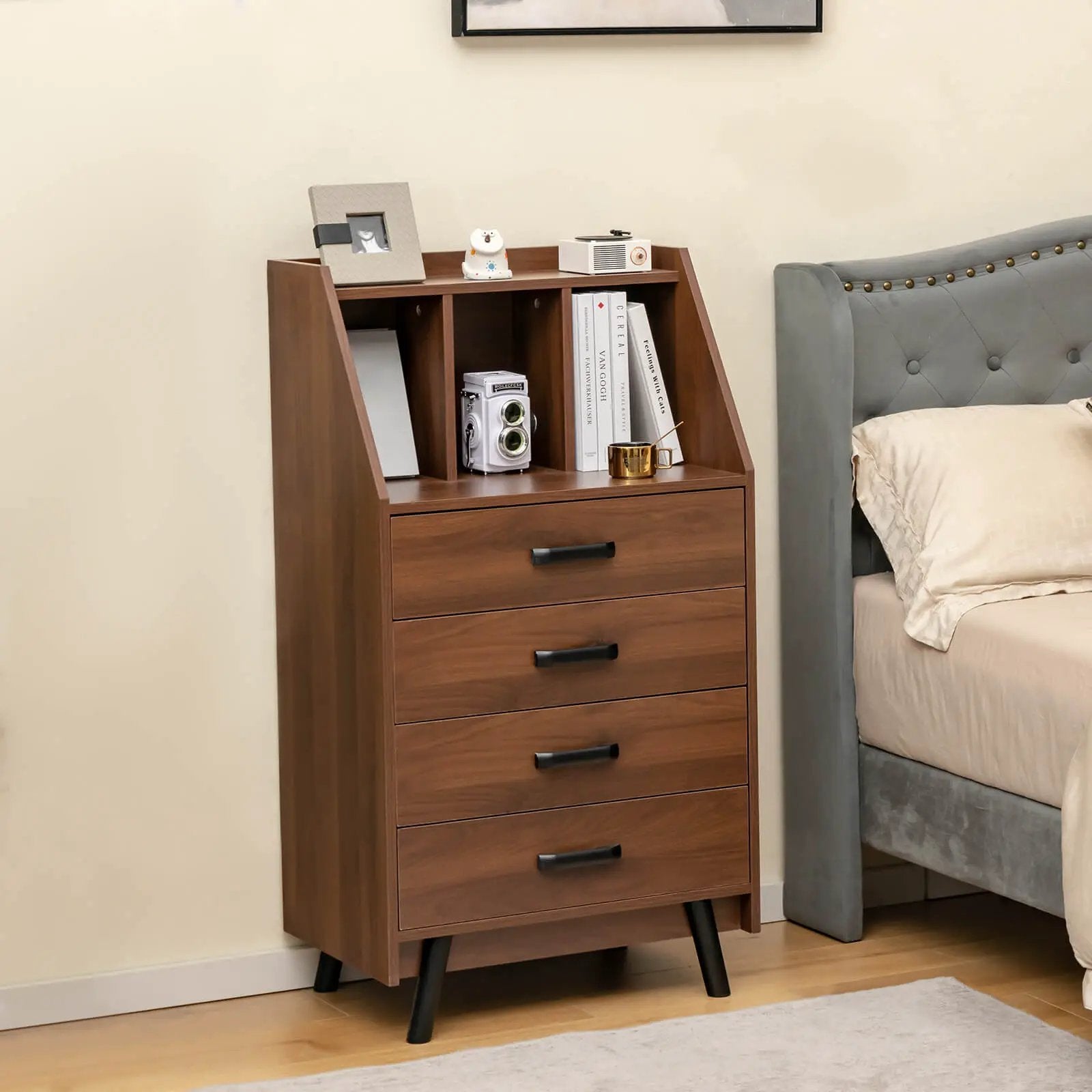 4-Drawer Dresser with 2 Anti-Tipping Kits for Bedroom by DirectDeals
