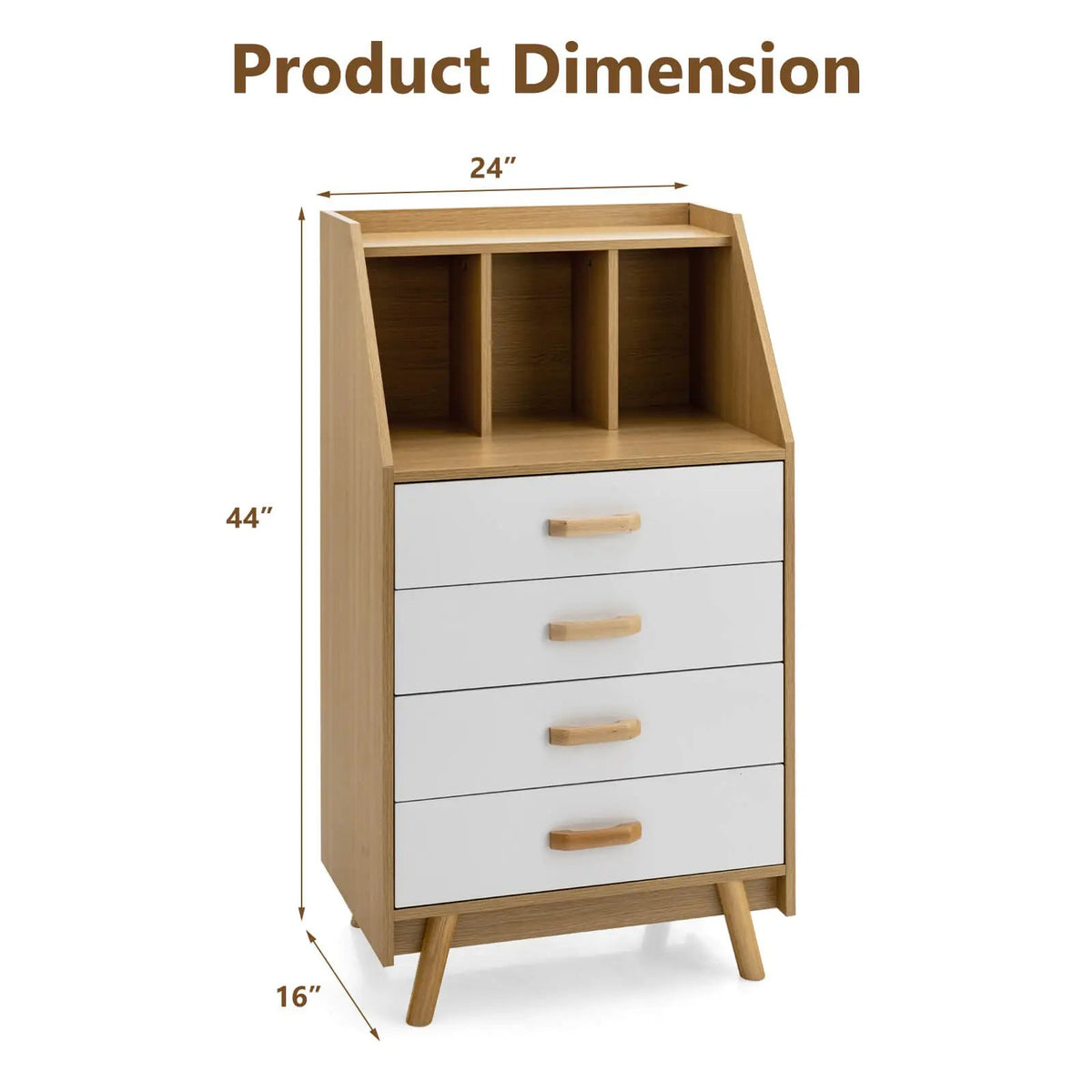 4-Drawer Dresser with 2 Anti-Tipping Kits for Bedroom by DirectDeals