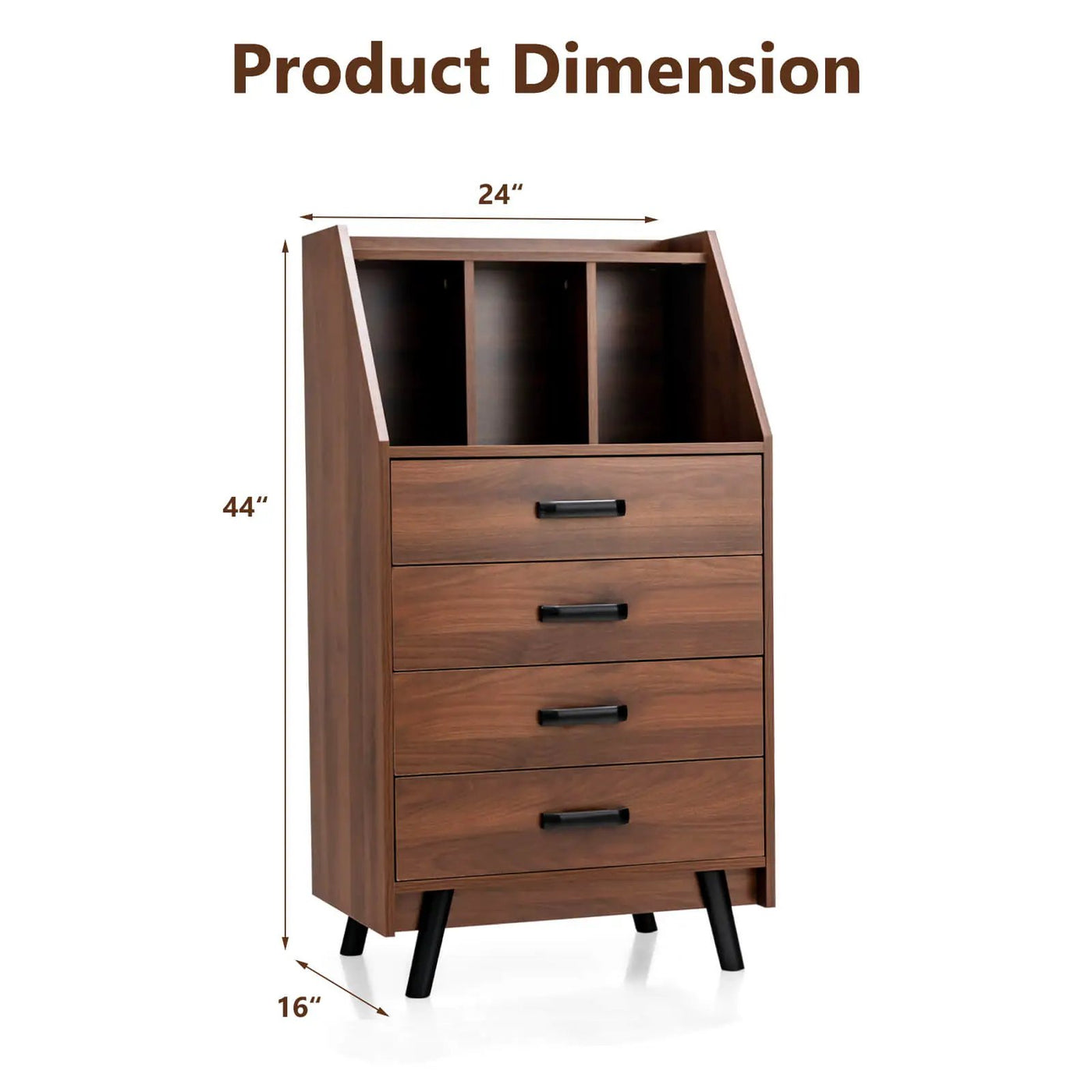 4-Drawer Dresser with 2 Anti-Tipping Kits for Bedroom by DirectDeals
