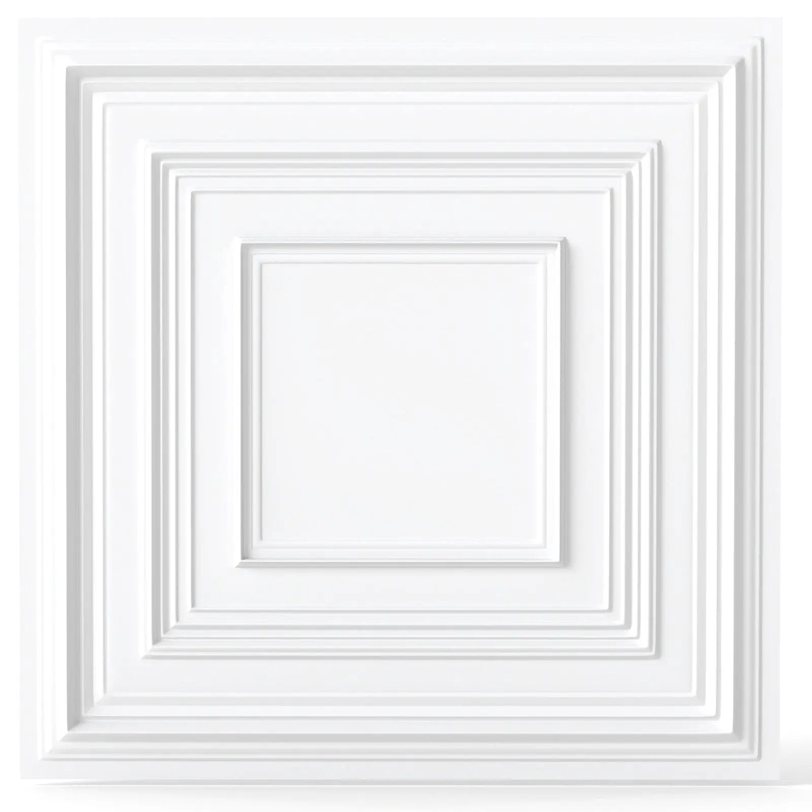 Drop Ceiling Tiles 24" x 24" PVC Ceiling Panels with 3D Decorative Patterns 12-Pack-White by DirectDeals