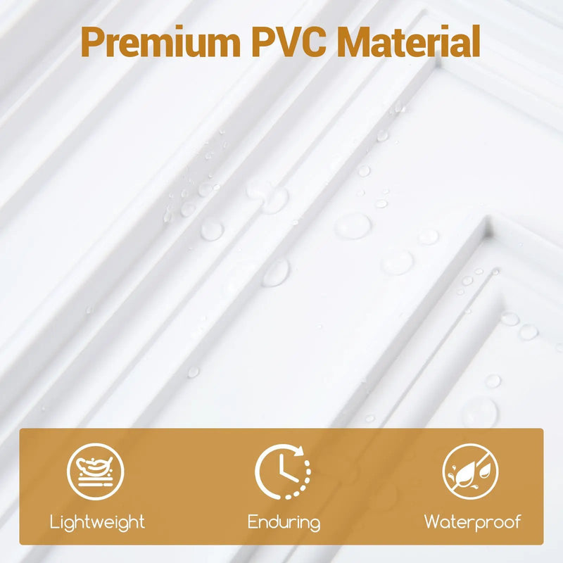 Drop Ceiling Tiles 24" x 24" PVC Ceiling Panels with 3D Decorative Patterns 12-Pack-White by DirectDeals