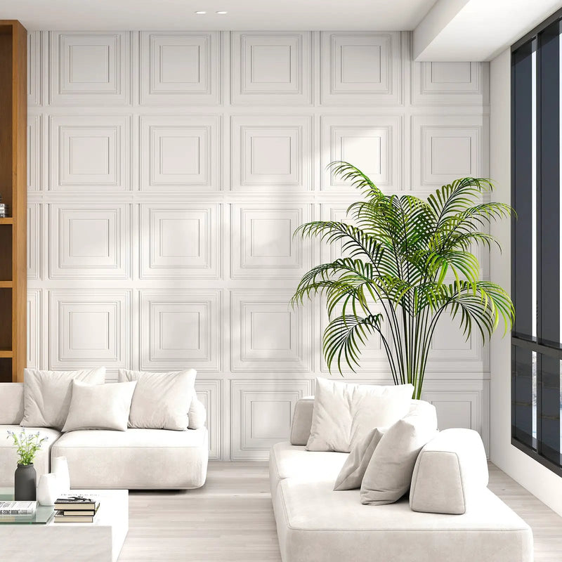Drop Ceiling Tiles 24" x 24" PVC Ceiling Panels with 3D Decorative Patterns 12-Pack-White by DirectDeals
