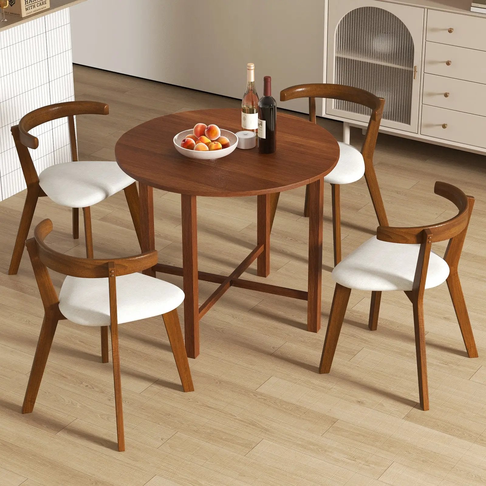 Dual Drop Leaf Dining Table for Small Spaces-Walnut by DirectDeals