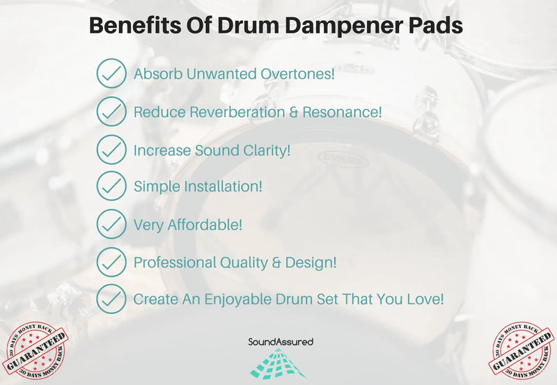 Drum Dampening Gel Pads | Reduce Overtones & Improve Tone