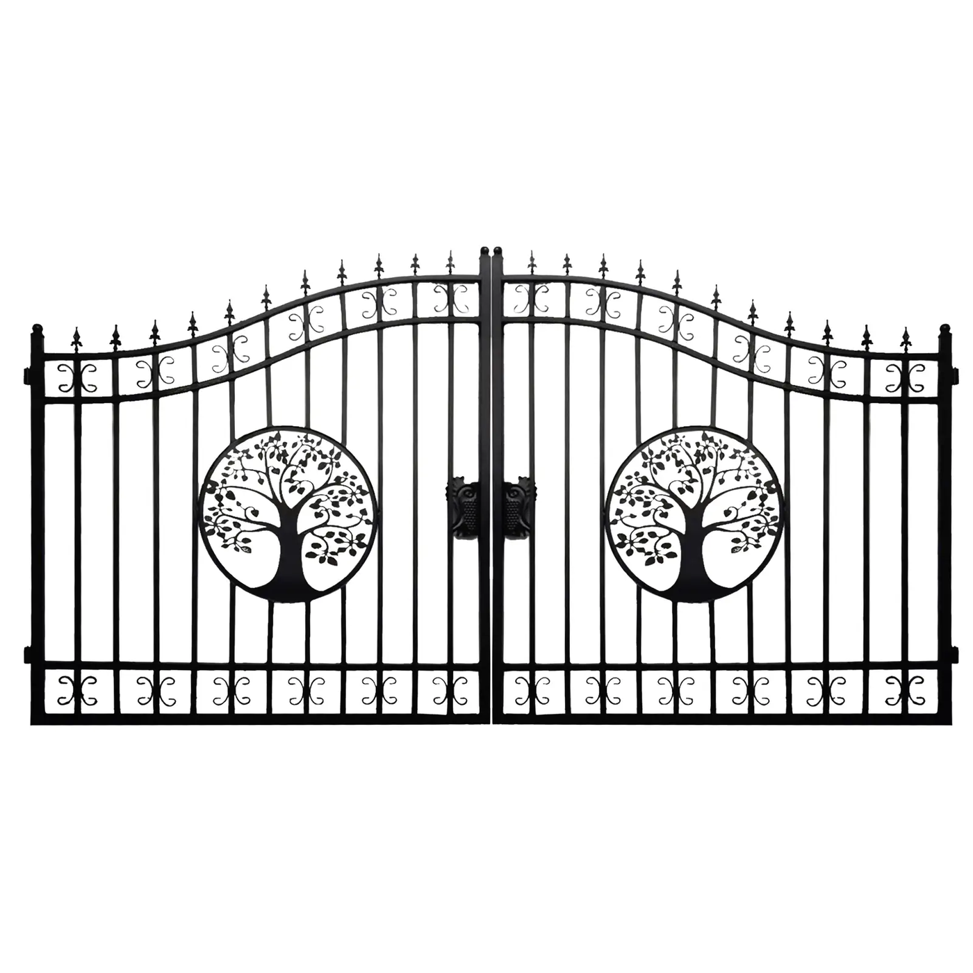 14x8 ft Steel Dual Swing Driveway Gate by Chery Industrial