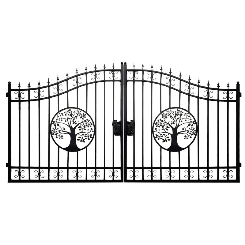 14x8 ft Steel Dual Swing Driveway Gate by Chery Industrial
