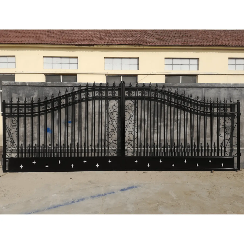 14x8 ft Steel Dual Swing Driveway Gate by Chery Industrial