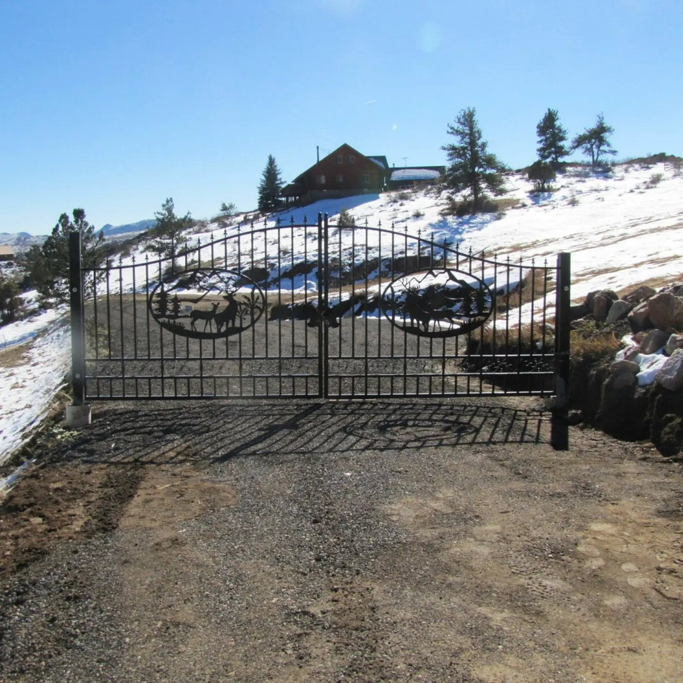 14x8 ft Steel Dual Swing Driveway Gate by Chery Industrial