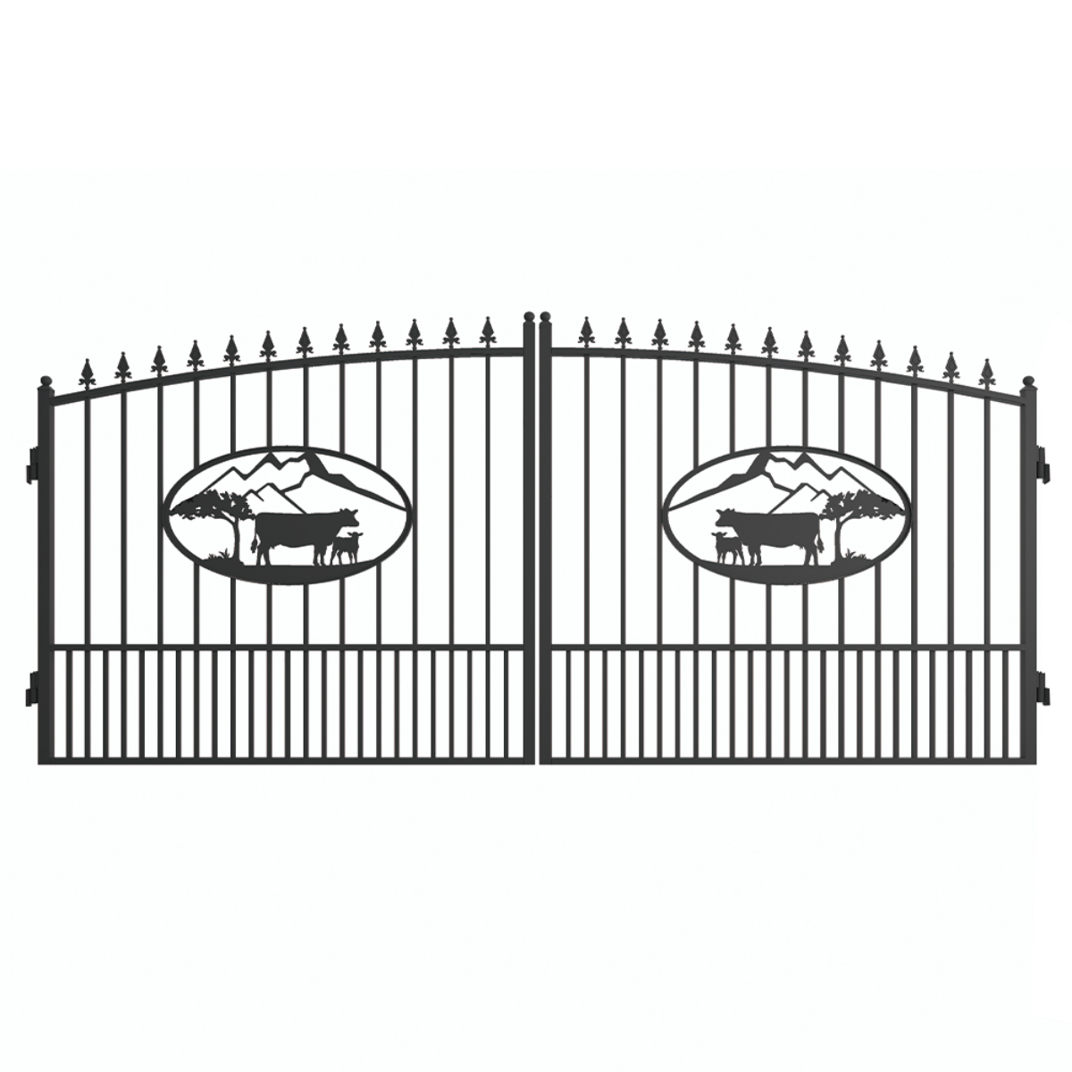 14x8 ft Steel Dual Swing Driveway Gate by Chery Industrial