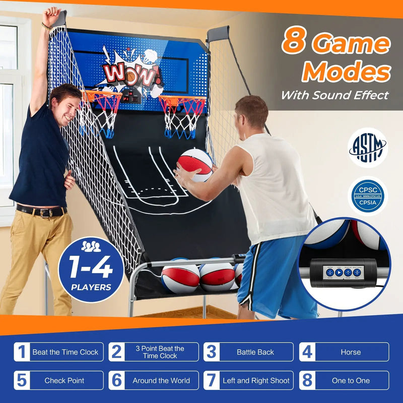 Dual Shot Basketball Arcade Game with 8 Game Modes and 4 Balls by DirectDeals