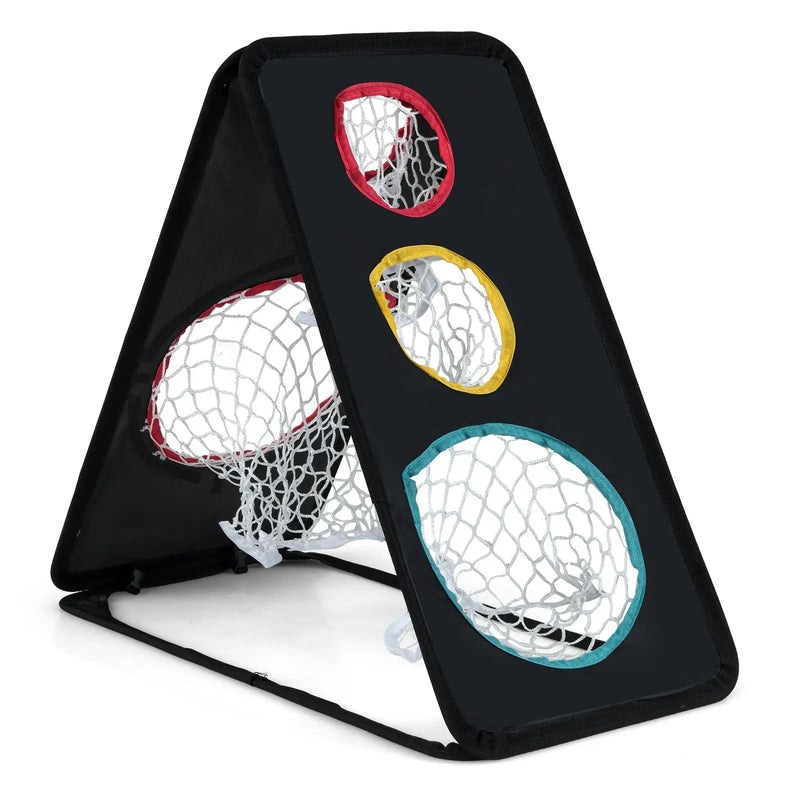 Dual-Sided Golf Chipping Net Triple Target Training System with 5 Target Holes by DirectDeals