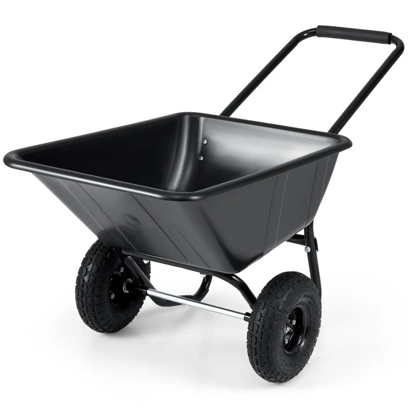 Dual-Wheel Wheelbarrow Garden Utility Cart with Pneumatic Tires by DirectDeals
