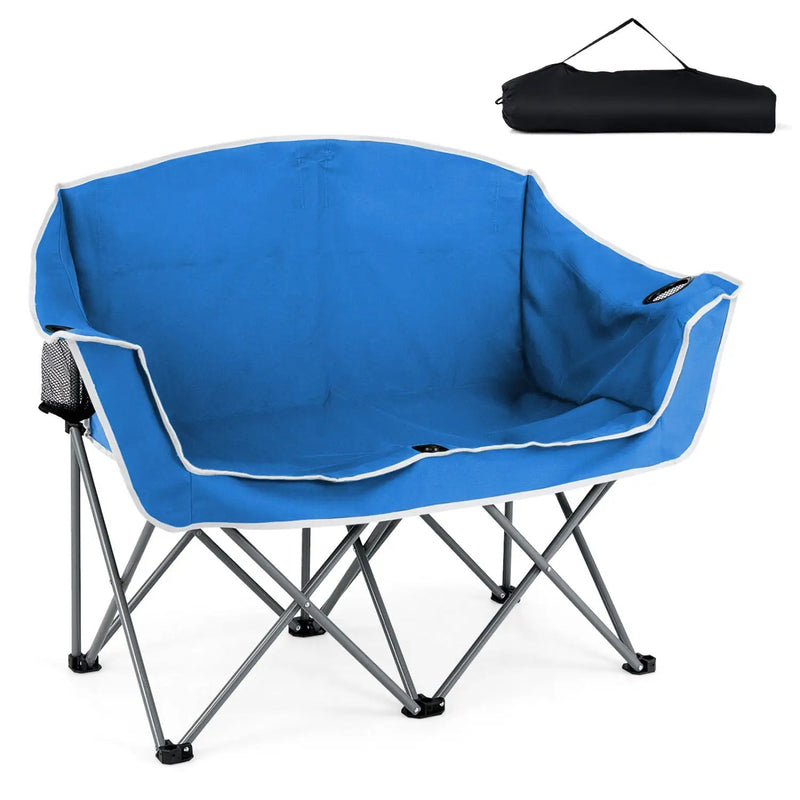 Duo Camping Chair Portable Oversized Loveseat with Armrests and Cup Holders-Green by DirectDeals