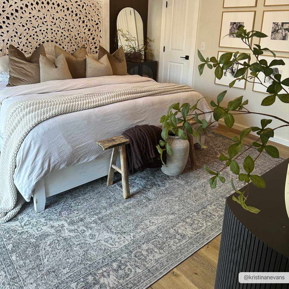 Dusty Sage Greenpoint Medallion Washable Area Rug by Hauteloom