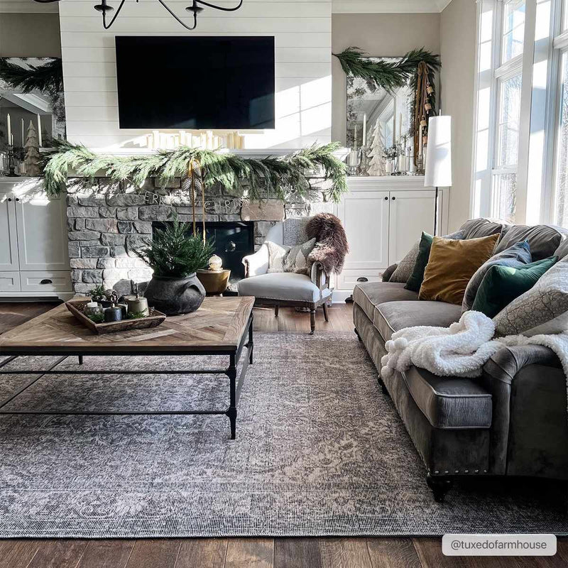 Dusty Sage Greenpoint Medallion Washable Area Rug by Hauteloom