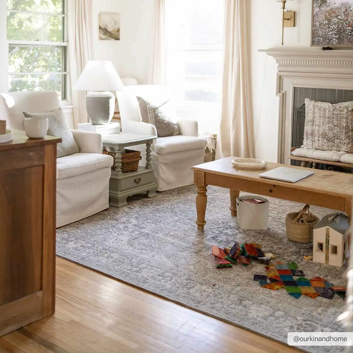 Greenpoint Dusty Blue Washable Rug by Boutique Rugs