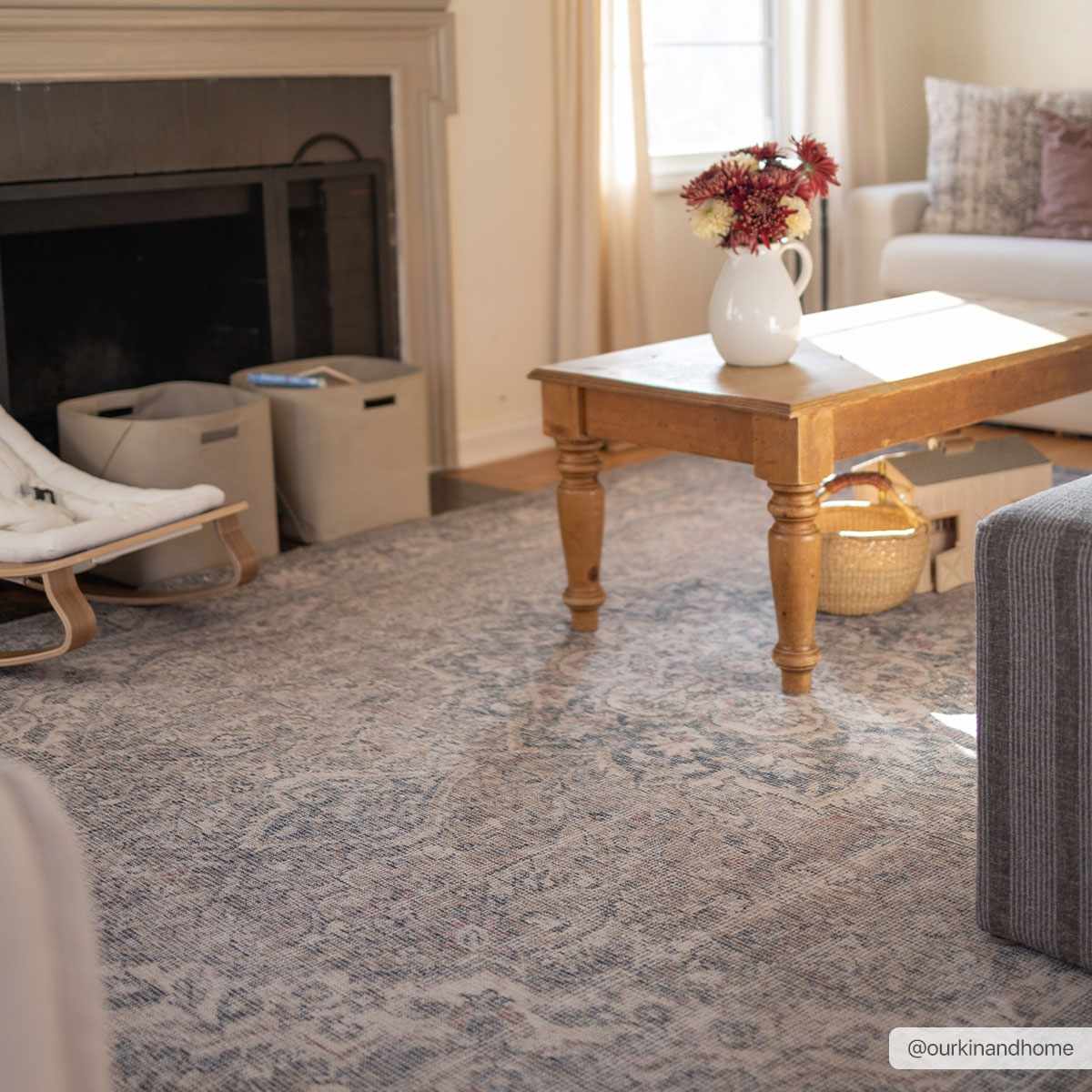 Greenpoint Dusty Blue Washable Rug by Boutique Rugs