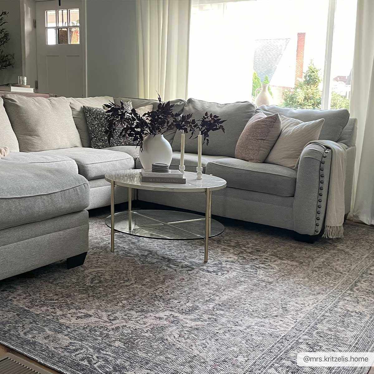 Greenpoint Dusty Blue Washable Rug by Boutique Rugs