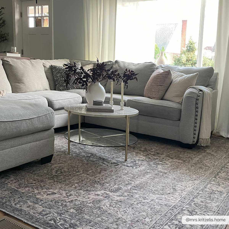 Dusty Sage Greenpoint Medallion Washable Area Rug by Hauteloom