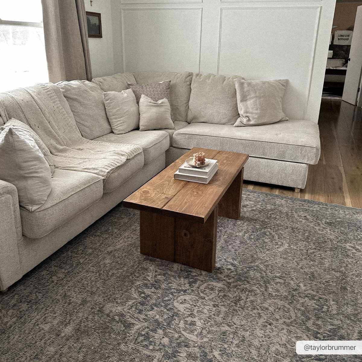 Greenpoint Dusty Blue Washable Rug by Boutique Rugs